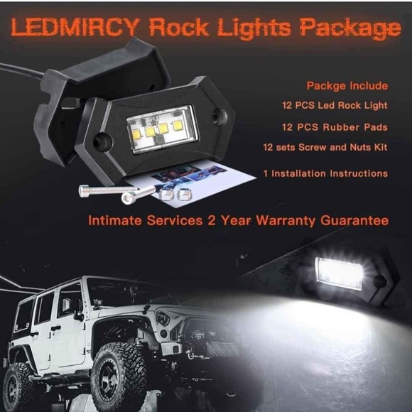 LED Rock Lights 12PCS - Trucks RZR ATV UTV JEEP Off Road Trail Rig High Power - Picture 4 of 7